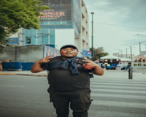 Portrait of a man smiling outdoors